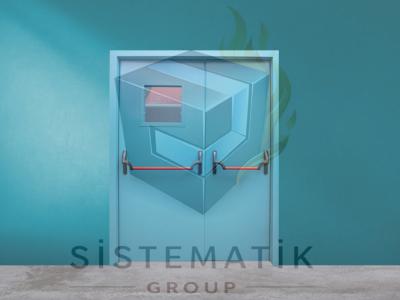 YANGIN KAPISI ÇİFT KANAT CAMLI